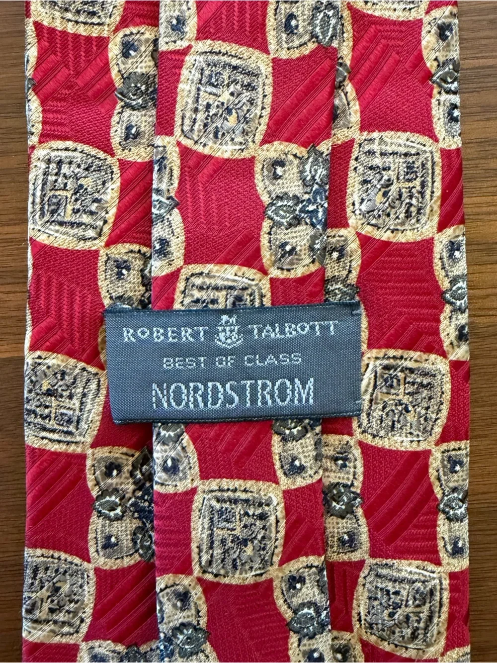Robert Talbott Crimson and Navy Medallion Silk Tie